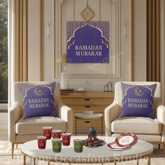 Elegant Ramadan Mubarak Throw Pillow Kussen (Creator heeft geüpload)