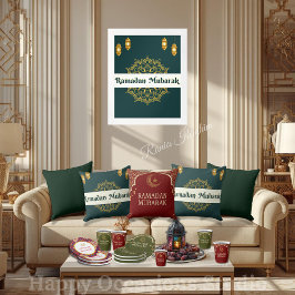 Elegant Ramadan Mubarak Throw Pillow Kussen