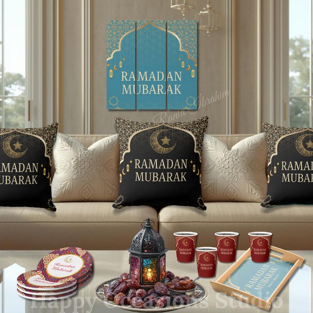 Elegant Ramadan Mubarak Throw Pillow Kussen (Creator heeft geüpload)