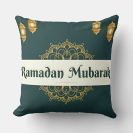 Elegant Ramadan Mubarak Throw Pillow Kussen
