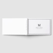 Elegant randen zwart wit minimalistisch monogram gastenboek (Volledig)