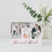 Elegant raster | 4 Fotobruiloft Hartelijk dank Briefkaart (Staand voorkant)