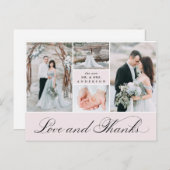 Elegant raster | 4 Fotobruiloft Hartelijk dank Briefkaart (Voorkant / Achterkant)