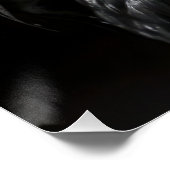 Elegant Raven Minimalist Black and White Portrait Perfect Poster (Hoek)