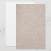 Elegant Raw Linen Minimalistisch Stationery Briefpapier (Voorkant / Achterkant)