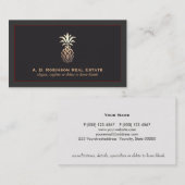 Elegant Real Estate Agency Pineapple Logo Visitekaartje (Voorkant / Achterkant)
