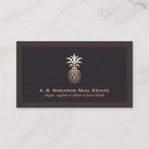 Elegant Real Estate Agency Pineapple Logo Visitekaartje