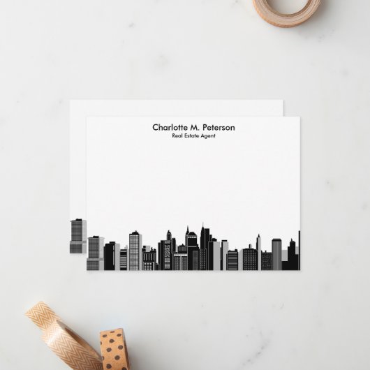 Elegant Real Estate Agent House Realtors Notitiekaartje (Voorkant / Achterkant in situ)