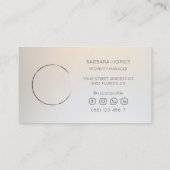 Elegant Real Estate Agent Professional Silver Visitekaartje (Achterkant)