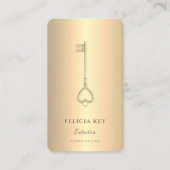 Elegant Real Estate Agent QR Gold Visitekaartje (Voorkant)