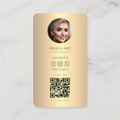Elegant Real Estate Agent QR Gold Visitekaartje (Achterkant)