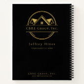 Elegant Real Estate Black and gold custom logo Notitieboek (Achterkant)