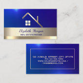 Elegant Real Estate Broker House Gold Roof Visitekaartje (Voorkant / Achterkant)