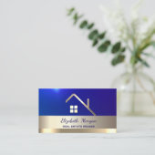 Elegant Real Estate Broker House Gold Roof Visitekaartje (Staand voorkant)