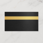 Elegant Real Estate Broker Metallic Black Gold  Visitekaartje (Achterkant)