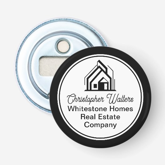 Elegant Real Estate Company Customized Realtor Button Flesopener (Voorkant)