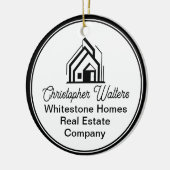 Elegant Real Estate Company Customized Realtor Keramisch Ornament (Links)