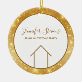 Elegant Real Estate Company Personalized Realtor Keramisch Ornament