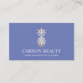Elegant Real Estate Pineapple Logo Periwinkle Visitekaartje (Voorkant)