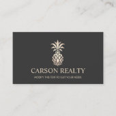 Elegant Real Estate Pineapple Logo Visitekaartje (Voorkant)