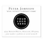 Elegant Real Estate Round Logo Name Address Rubbe Rubberstempel (Afrduk)