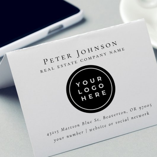 Elegant Real Estate Round Logo Name Address Rubbe Rubberstempel