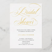 Elegant Real Folie Calligraphy Vrijgezellenfeest n Folie Uitnodiging (Voorkant)