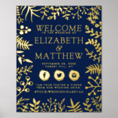 Elegant Real Folie Ppress Floral Wedding Sign Folie Afdrukken (Voorkant)