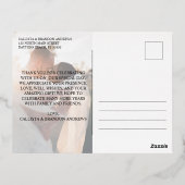 Elegant Real Gold Foil Foto Weddenschap Hartelijk Folie Uitnodiging Briefkaart (Achterkant)