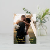 Elegant Real Gold Foil Foto Weddenschap Hartelijk Folie Uitnodiging Briefkaart (Staand Voorkant)