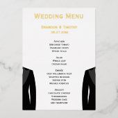 Elegant Real Gold Foil Gay Wedding Menu Cards Folie Uitnodiging (Voorkant)