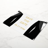 Elegant Real Gold Foil Gay Wedding Save the Date Folie Uitnodiging (Gedraaid)