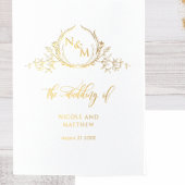 Elegant Real Gold Foil Monogram, gevouwen bruiloft Folie Kaarten