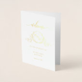 Elegant Real Gold Foil Monogram, Wedding Program Folie Kaarten (Voorkant)