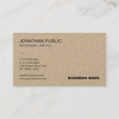 Elegant Real Kraft Paper Moderne Sjabloon Visitekaartje (Achterkant)