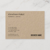 Elegant Real Kraft Paper Sjabloon Professional Visitekaartje (Achterkant)