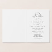 Elegant Real Silver Foil Monogram, Folded Wedding Folie Kaarten (Binnen)