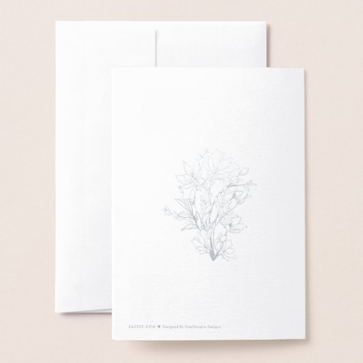 Elegant Real Silver Foil Monogram, Folded Wedding Folie Kaarten (Met envelop)