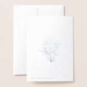 Elegant Real Silver Foil Monogram, Foral Wedding Folie Kaarten (Met envelop)