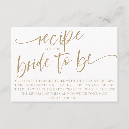 Elegant Recept bruid om kalligrafie te zijn Informatiekaartje (Voorkant)