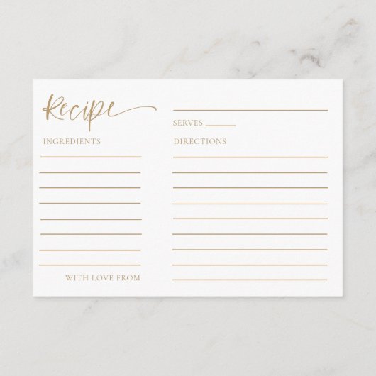 Elegant Recept bruid om kalligrafie te zijn Informatiekaartje (Achterkant)
