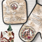 Elegant Recept Keepsake Sjabloon Voeg Fotokrans to Ovenwant & Pannenlap Set