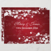 Elegant Reception Cherry Blossom Red Kaart (Voorkant / Achterkant)