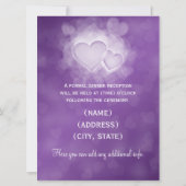 Elegant Reception Modern Hearts Paars Kaart (Achterkant)