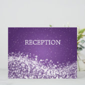 Elegant Reception Sparging Wave Paars Kaart (Staand voorkant)