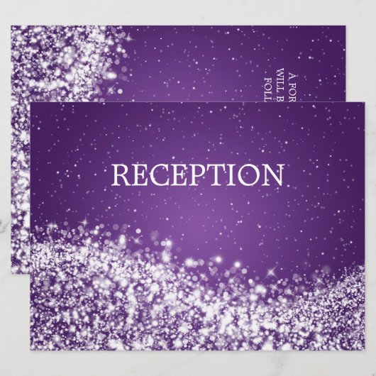 Elegant Reception Sparging Wave Paars Kaart (Voorkant / Achterkant)