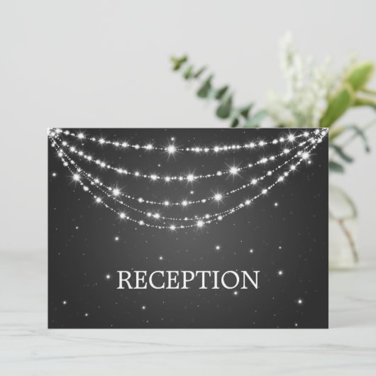 Elegant Reception Sparking Chain Black Kaart (Staand voorkant)