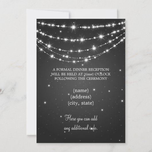 Elegant Reception Sparking Chain Black Kaart (Achterkant)