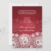 Elegant Reception Star Paisley Lace Red Kaart (Achterkant)