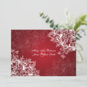 Elegant Reception Star  Swirls Red Kaart (Staand voorkant)